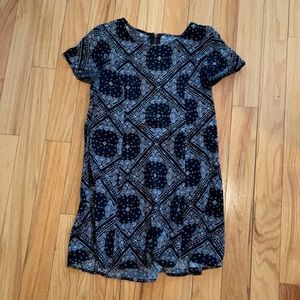 Black Patterned T Shirt dress